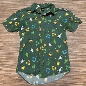 Disney Wall-E button down shirt mens size XS